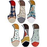 ETSMONPRO No Show Socks Womens Cute Design Comfortable Stylish Non Slip Cotton Size 5-8/8-11 6-Pairs