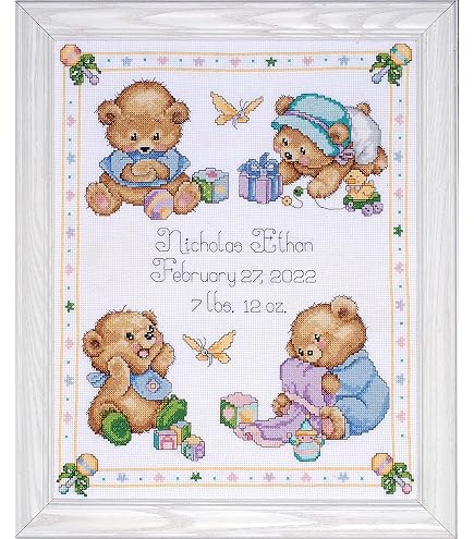 Kit Point De Croix Couette Twinkle Twinkle 86 X 109 Cm - Ours Et Étoiles Pour Bébé