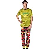 Dr. Seuss GRINCH Men's Pajama Pants Shirt and Socks 3 Piece Pajama Set