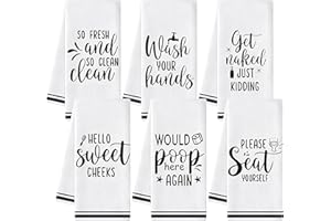 AellasNervalt Funny Sayings Hand Towel - 6Pcs Sweet Cheeks Fun Bathroom Decorative Absorbent Soft Polyester Towels for Bathro