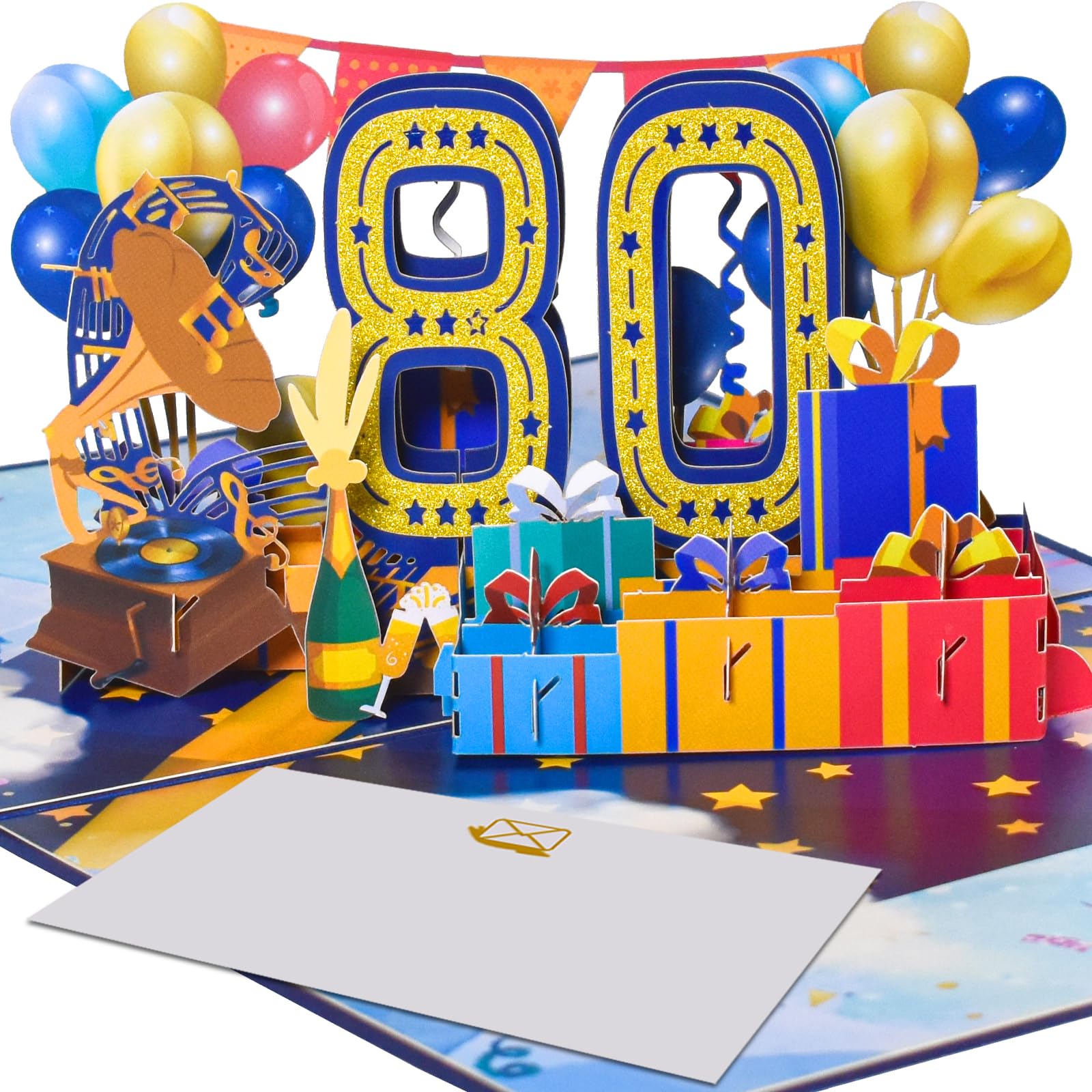 Magic Ants 80th Birthday Pop Up Card 80th Wedding Anniversary Greeting Card 3D Greeting Card for 80th