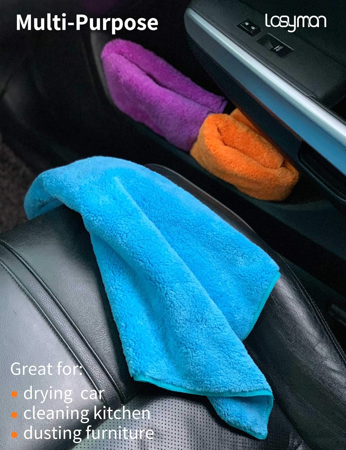 6PCS Micro Fiber Car Towels for Drying-Microfiber Rags for Cleaning, Thick Microfiber Cleaning Cloths for Detailing, Large Dust Cloths for Stainless Steel, Cleaning Rags for House, Leather-16'' x 16'': Kitchen & Dining