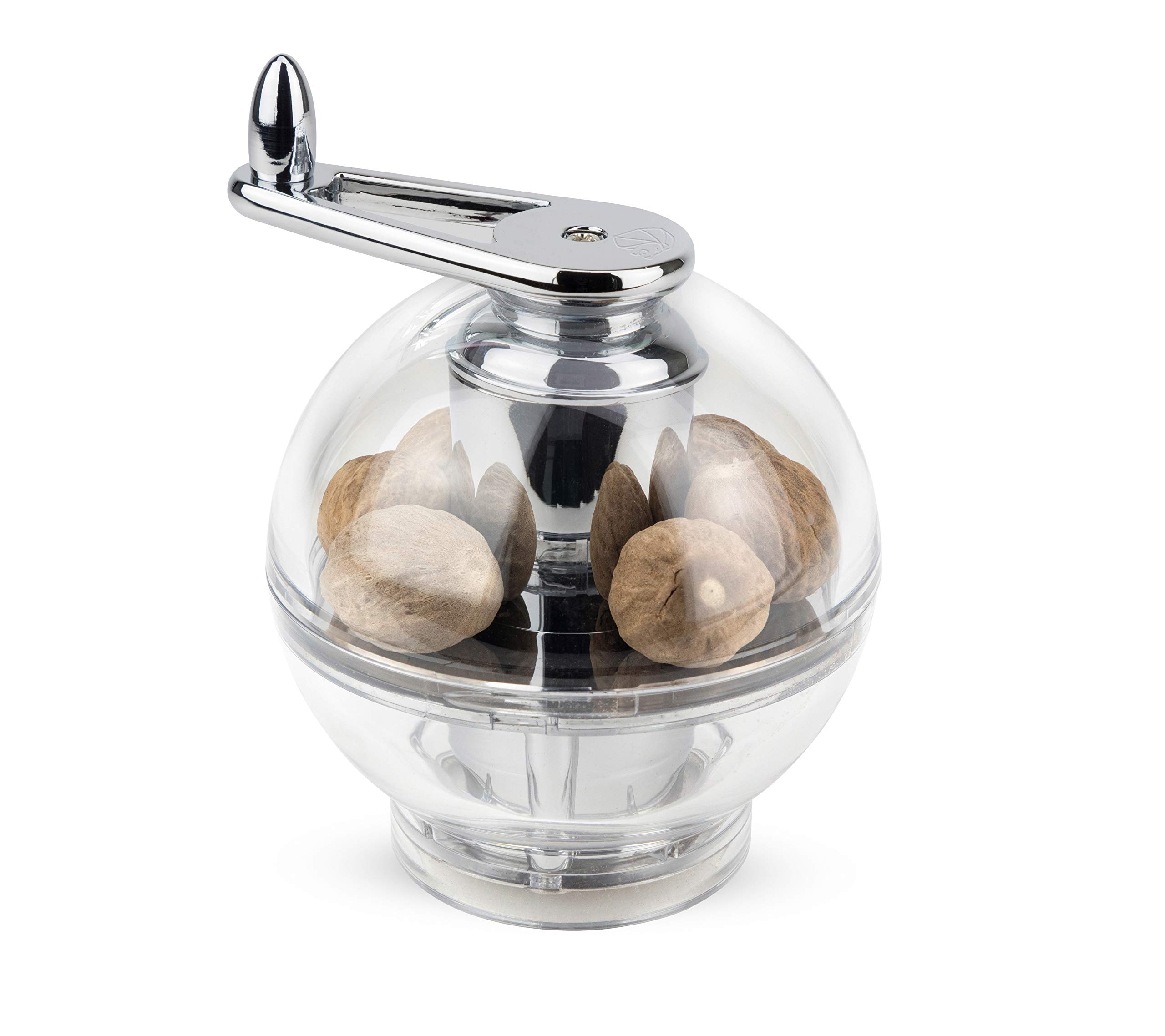 PEUGEOT - Tidore 11 cm Nutmeg Grinder - with Storage Compartment - Acrylic - Made in France - Transparent Colour, 056975014498