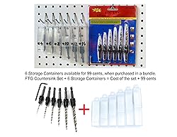 FTG USA Adjustable Wood Countersink Drill Bit Set 6