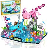 Glikid Axolotl Toy Building Set with River Scenery, Gifts for Kids &amp; Adults | Movable Animal Axolotl Building Blocks Creative DIY Home Decor, Gifts for Boys &amp; Girls Ages 6+