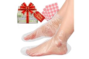 KETAR 200 Pcs Foot Gloves for Moisturizing – Leak-Proof Plastic Foot Covers for Feet, Ribbed Anti-Slip Design with 200 Stickers for Secure Fit – Paraffin Wax Bags | Self Care & Holiday Gifting for Spa