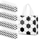 36 Pcs Soccer Party Favor Bags with Handles - 7.87 x 7.87 x 3.54 Inch Non-Woven Sport Theme Soccer Snack Bags for Team Treats, Birthday Celebrations and Gift Giving Decorations Supplies