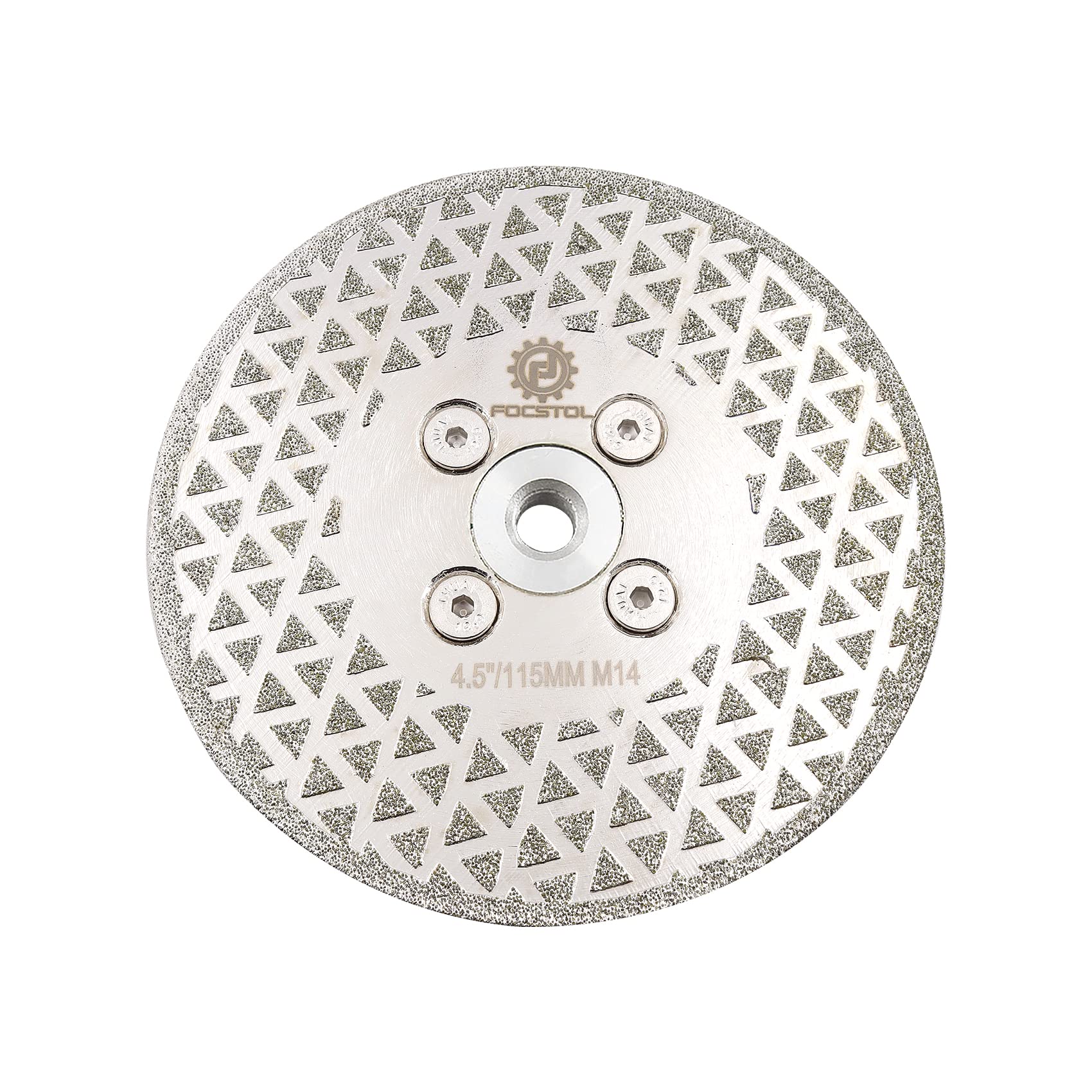FOCSTOL Diamond Cutting Grinding Disc - 115mm Electroplated Double Side Diamond Blade for Granite Marble Procelain Ceramic Tile Quartz M14 Thread