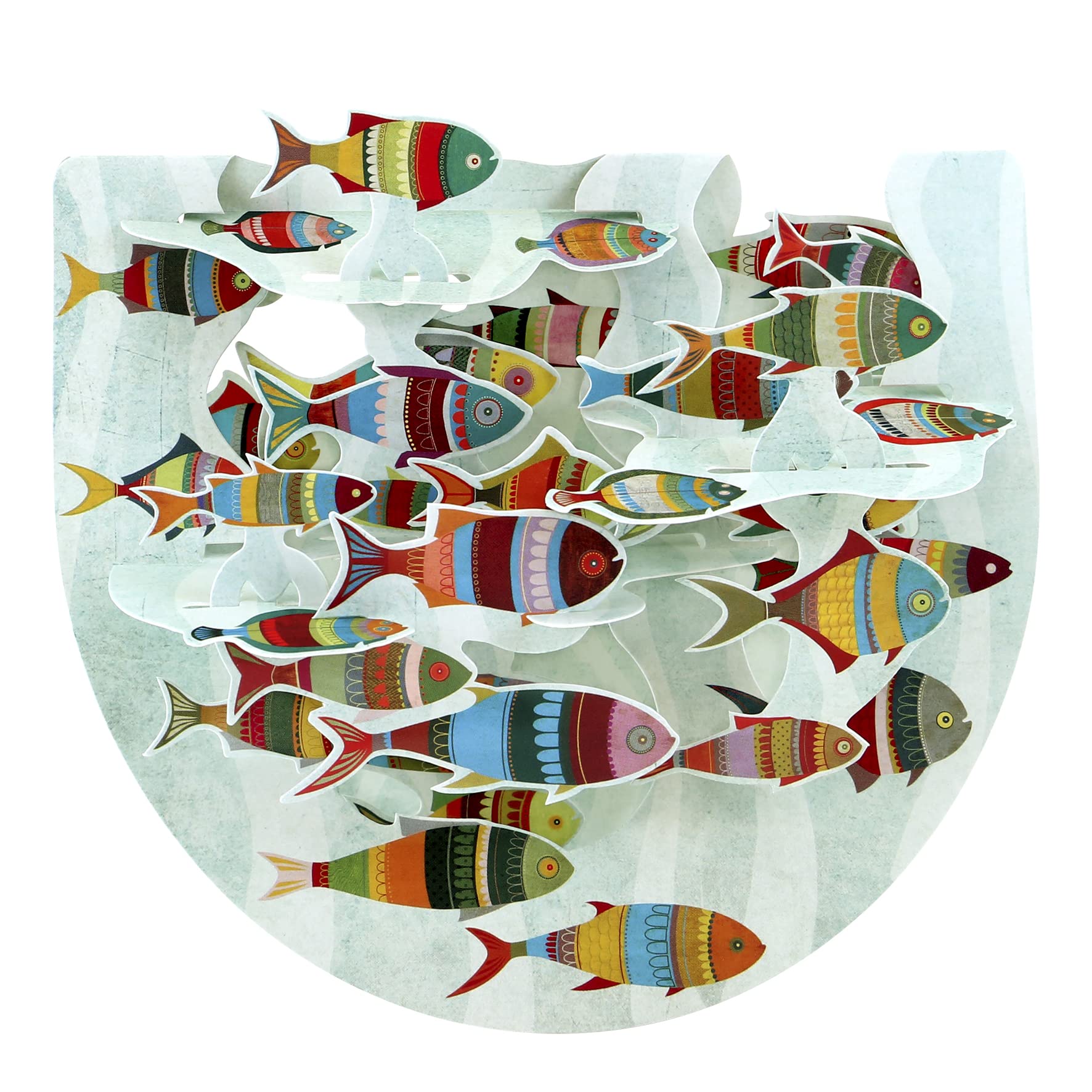 SANTORO Popnrock, 3D Pop Up Greeting Card - Fish - For Men, Women, Kids, Family, Birthday