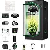 VIVOSUN Smart Grow Tent Kit 2x2, 1-Plant WiFi-Integrated Grow Kit System | 100W Full Spectrum LED, Automatic Ventilation &amp; Circulation, GrowHub E42A+ Controller, 24x24x48" Grow Tent