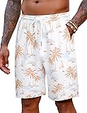 COOFANDY Men's Beach Shorts 9'' Elastic Waist