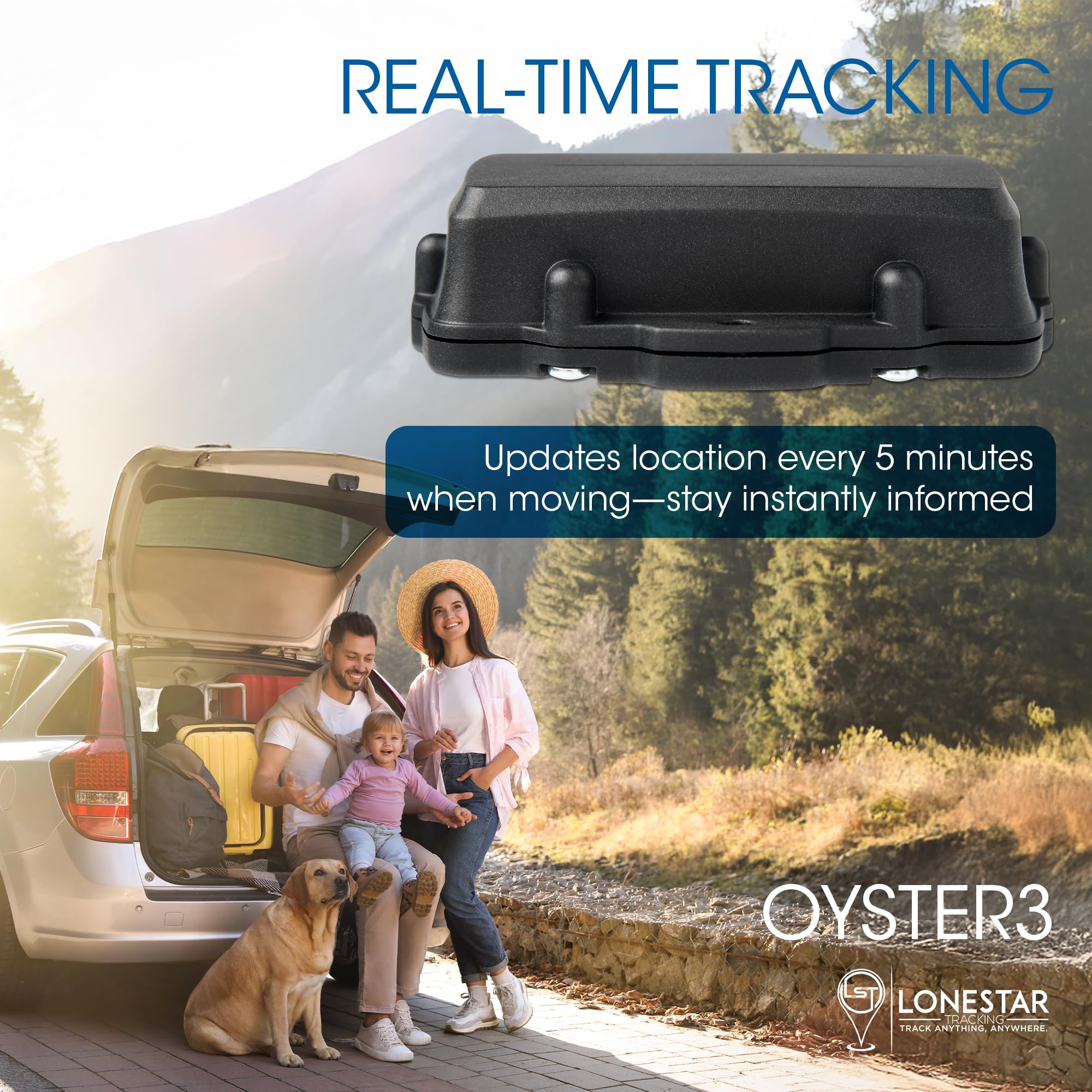 Lonestar Tracking Oyster3 Hidden GPS Tracker – 4G & 5G Waterproof Vehicle & Trailer Tracker – Anti-Theft Car, Long Battery Life, Multi-GNSS Precision, Geofence & Recovery Mode Real-Time Asset Tracking