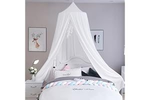 HGGTJJ Kids Bed Canopy Girls Canopy for Crib Canopy Nursery Canopy Hanging Canopy Blocking Light Canopy Reading Canopy (Pure White)