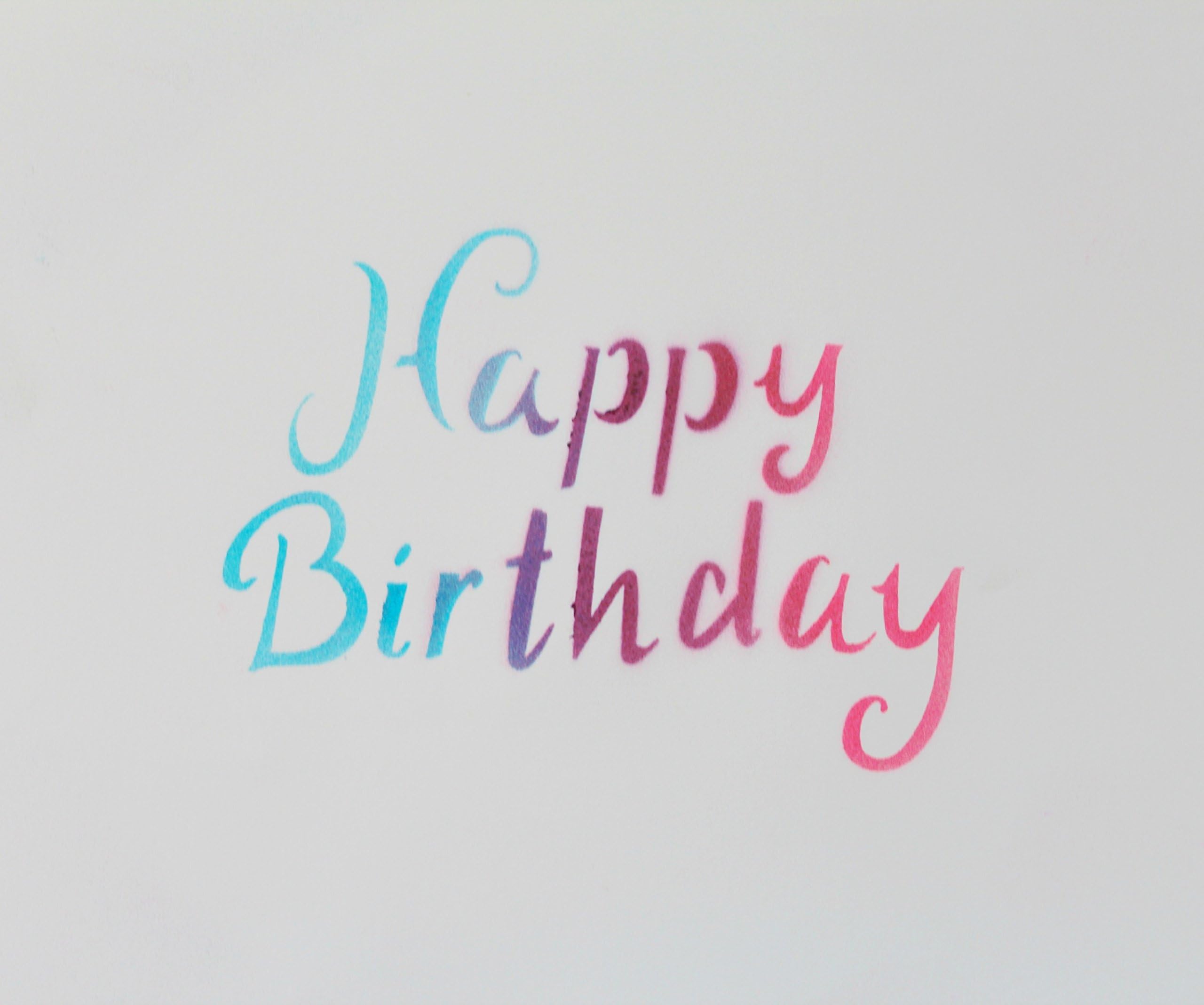Happy Birthday Stencil by Clairella Cakes
