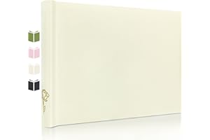 Scrapbook Album for Wedding & Anniversary Photos – Memory Book with 50 Pages for 8x10 5x7 4x6, Acid-Free with Writing Space for Baby Shower or Couple Gift by Kuword – Beige