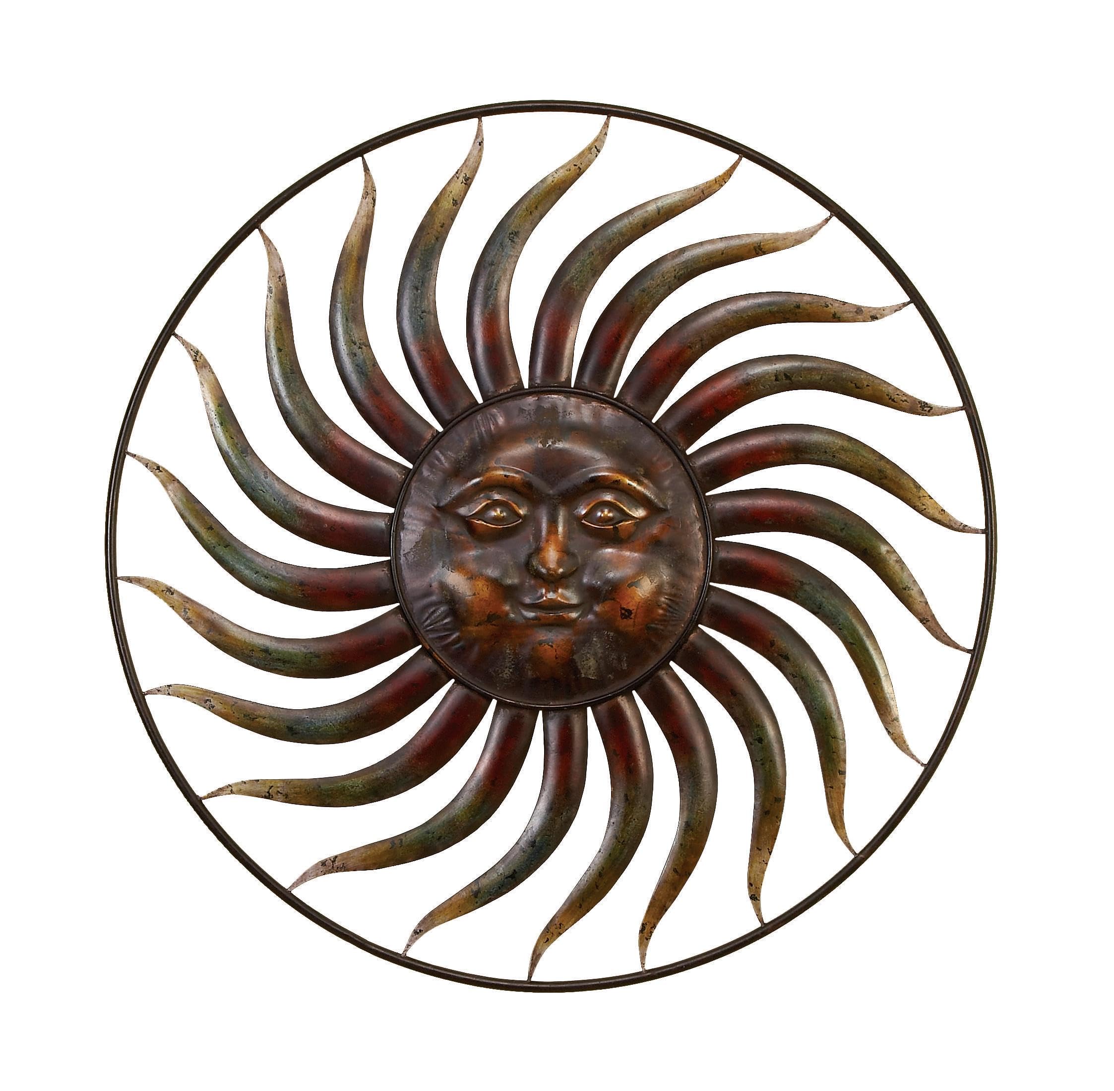 Deco 79 Metal Sun Home Wall Decor Indoor Outdoor Weathered Wall ...