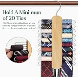 Winsome Tie Hanger Wooden 20 Chrome Bars Beech Wood Swivel Hook Wardrobe view 4