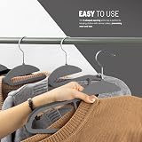 KEPLIN 50 Pack Non-Slip Hangers 360 Swivel Slimline Tie Organiser Dark Grey view 3