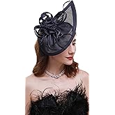 Cizoe Pillbox Hats 20s 50s Vintage Fascinators for Women Tea Party Hats with Feather Mesh Veil Headband