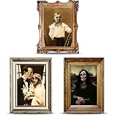 BBTO 3 PCS Halloween 3D Changing Face Horror Haunted Portraits,Classic | Gothic Mansion Decor with Ornate Frames, Tabletop Wall Display, Spooky Photo Frames for Haunted House Party Decorative
