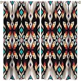 OVBOKEY Aztec Native American Curtains for Bedroom Living Room, 82 Inch Southwestern Tribal Boho Western Curtain Panels, Blackout Rustic Curtains for Windows, 2 Panels W42xL45 inches