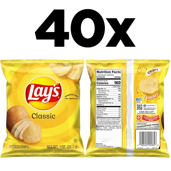 LAY’S POTATO CHIPS, CLASSIC, 1 OUNCE (PACK OF 40)