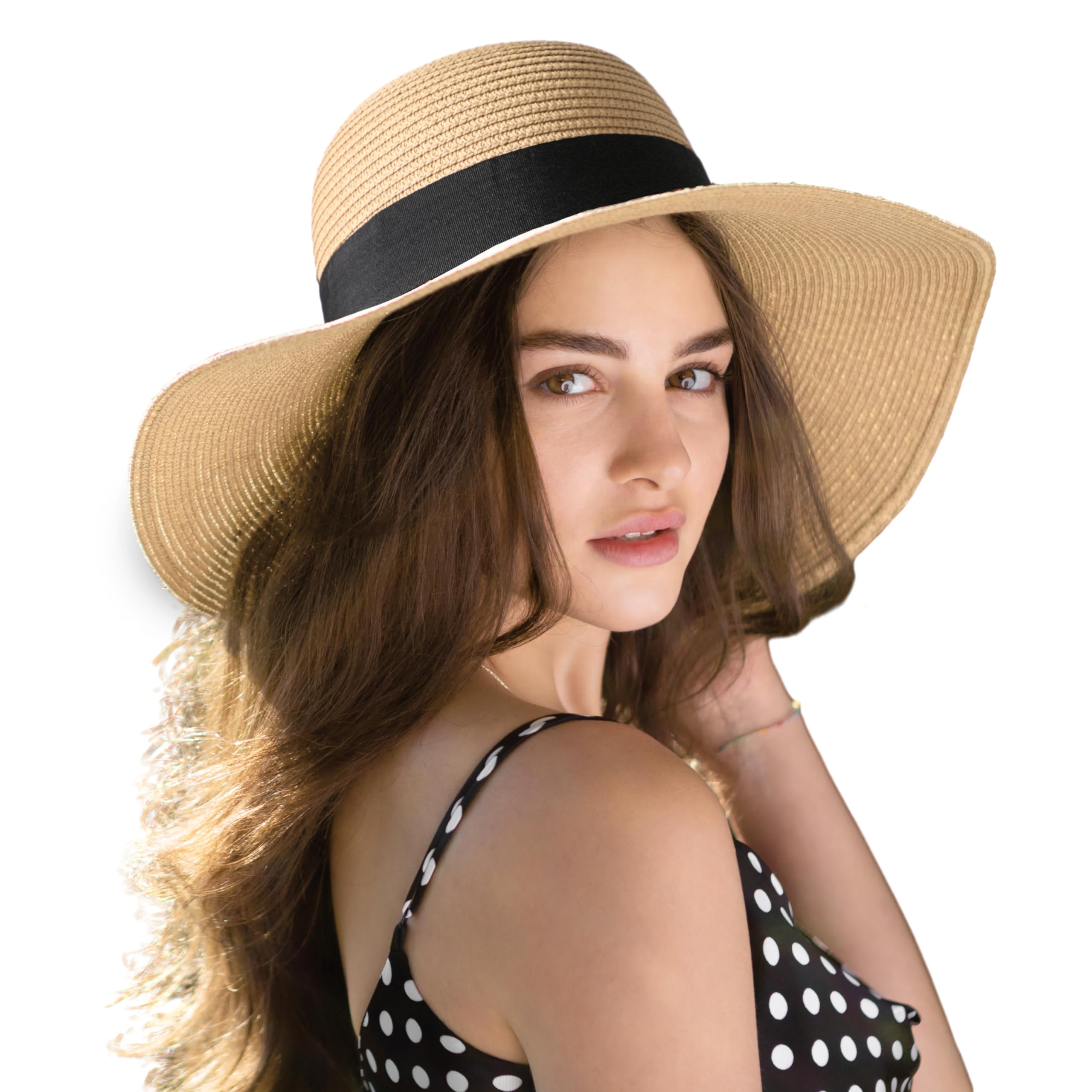 Photo 1 of Sun Hats for Women, Wide Brim Beach Straw Hat for Women UPF 50+ UV Sun Protection Beach Hat