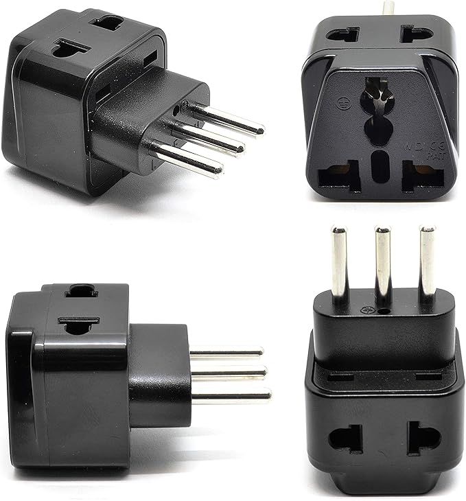Elektromaterial US USA American To Italy Plug Adapter 2PC Italian