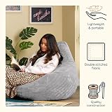 icon Dalton Cord Bean Bag Chair Grey Large with Filling Included view 4