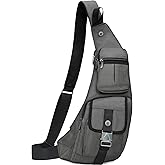 NICGID Sling Bag Chest Shoulder Backpack Crossbody Bags Casual Daypack for Men Women (Grey-013)