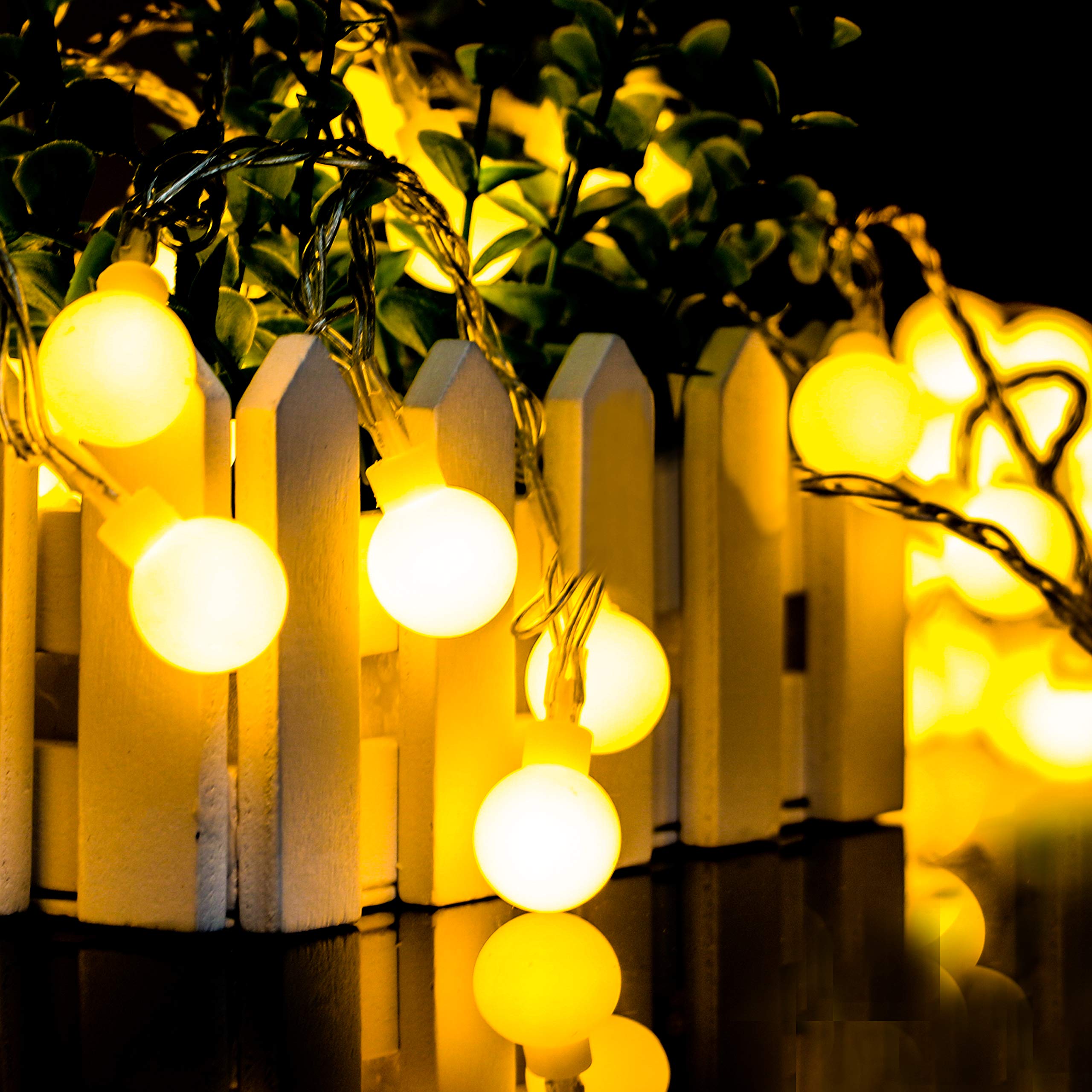 Battery Fairy Lights - Outdoor Fairy Lights [Remote & Timer] 33FT/10M 100Leds 8 Modes Waterproof Battery Powered Fairy Lights for Decorations Christmas (Warm White)