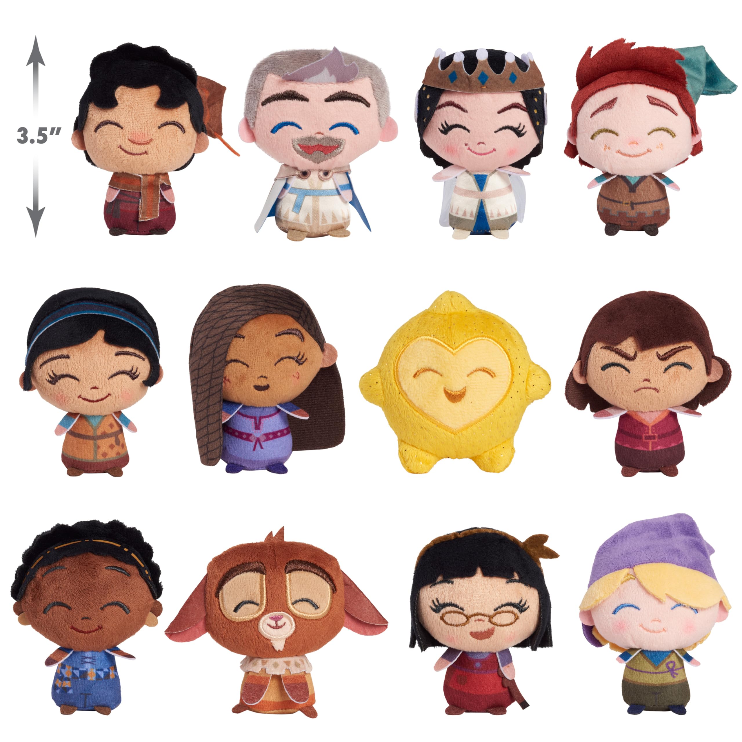 Just Play Disney Wish Mini Collectible 3-inch Plush Toy in Wishing Star Blind Bag Inspired Capsule, Officially Licensed Kids Toys for Ages 2 Up