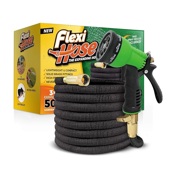 Flexihose Flexibler Gartenschlauch, 15m 50 FT Flexischlauch Gartenschlauch Schlauch Dehnbar Wasserschlauch flexibel, Gartente