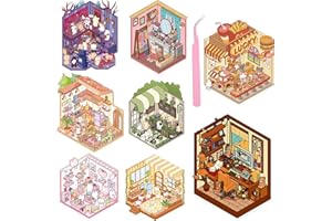 SYCARON Lot de 8 autocollants 3D pour créer vos propres scènes - Autocollants 3D pour adultes - Soulagement du stress - Diffé