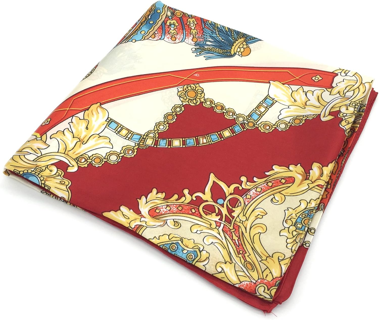 YOUR SMILE Silk Like Scarf Women's Fashion Pattern Large Square Satin Headscarf Red Carriage at  Women’s Clothing store