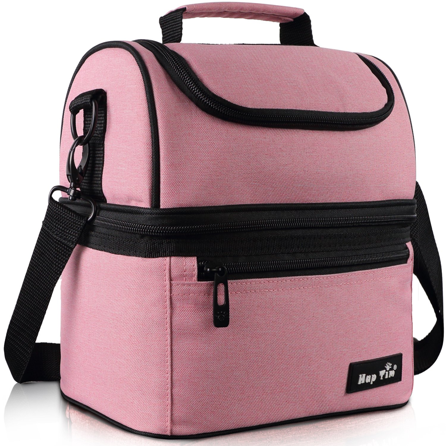 Hap Tim Insulated Lunch Bag for Kids & Adults,8L Leakproof Lunch Boxes for Adults,Perfect Lunch Bags & Cooler Bag with Adjustable Shoulder Strap (Pink UK-16040-PK)