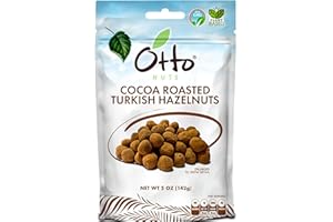 OTTONUTS Otto Nuts - Cocoa Roasted Turkish Hazelnuts, Non-GMO Naturally Vegan Snack, Good Source of Protein | 5 OZ with Resealable Bag