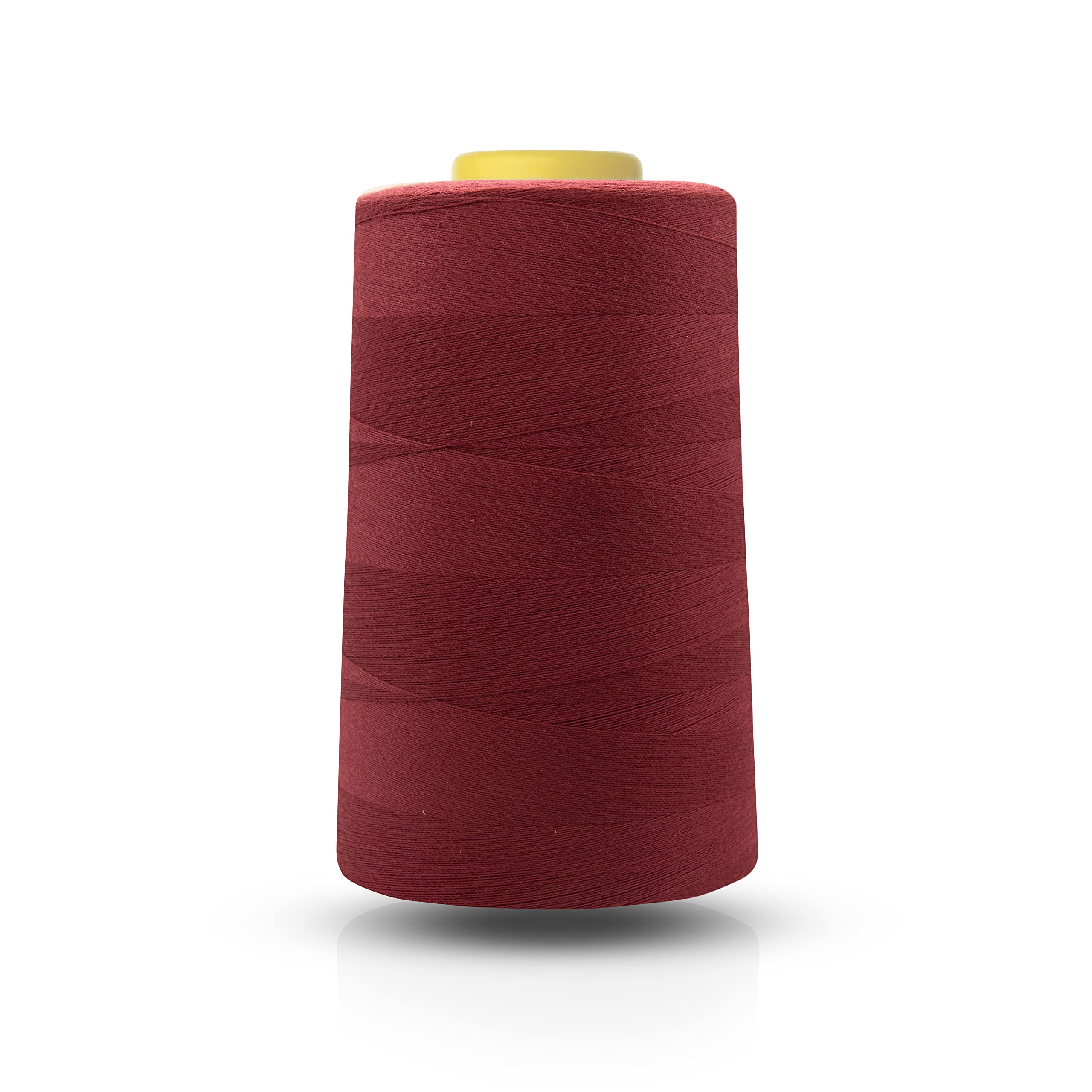 Realm Single Overlocking Sewing Machine Polyester Thread 5000 Yards Cones White Black Natural Navy Red (Wine)