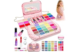 CLRDZN Kids Makeup Kit for Girl - Kids Makeup Sets for Girls 5-8, Real Washable Girls Makeup Kit, Little Girl Makeup Set & Princess Toys Christmas Birthday Gift for 3 4 5 6 7 8 9 10 11 12 Year Old