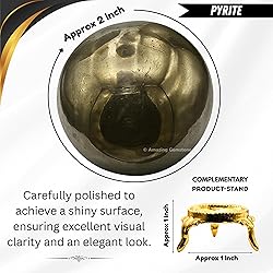 Amazing Gemstone Pyrite Crystal Ball with Stand - 2