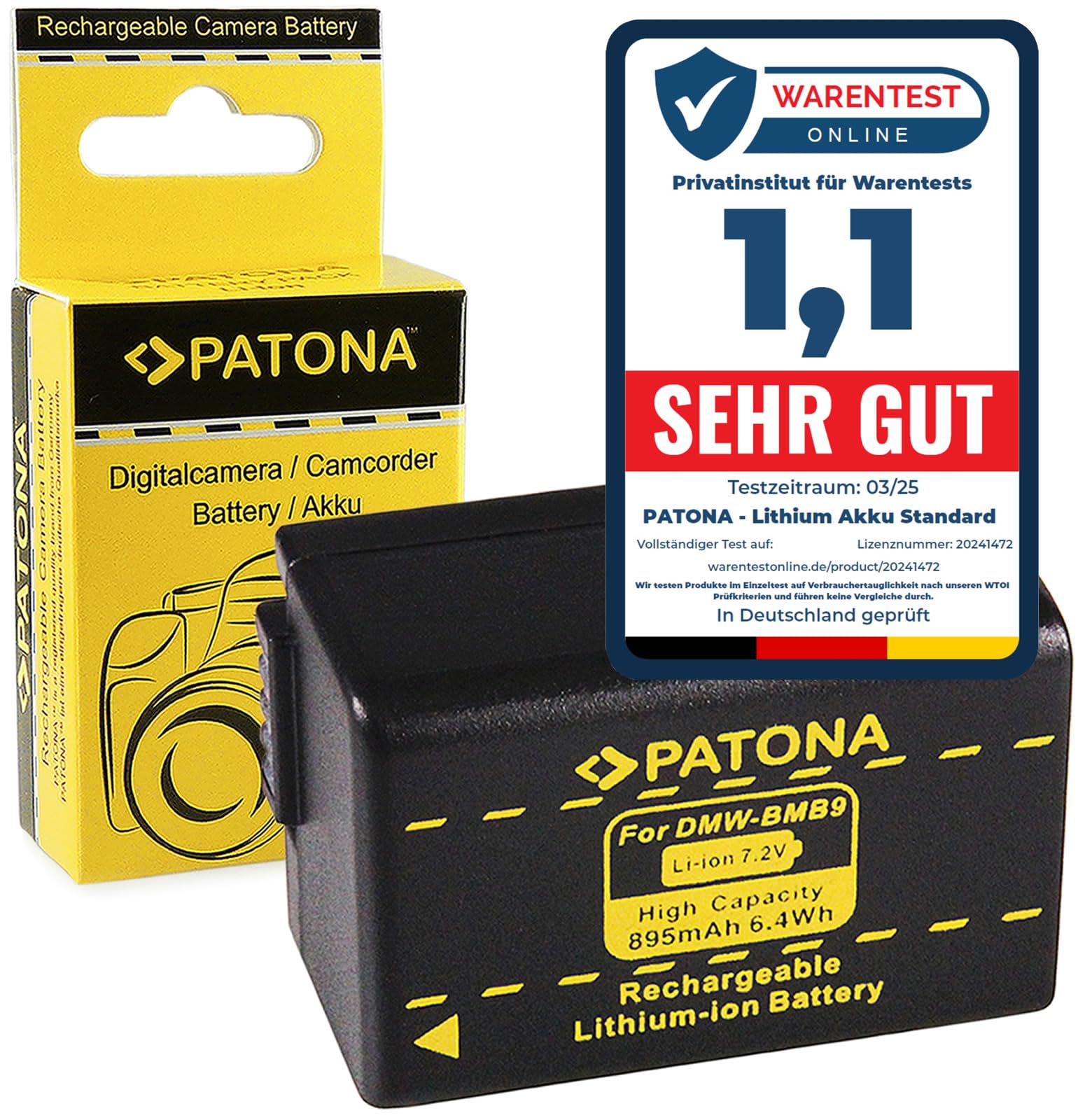 PATONA Battery DMW-BMB9 compatible with Panasonic Lumix DMC-FZ40 Leica V-LUX 2