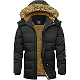 MAGCOMSEN Men's Winter Jacket Water Repellent Windproof Warm Thicken Fleece Lined Coat Warm Thicken Winter Parka Jacket