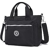 AOCINA Small Tote Bag With Zipper Mini Nylon Crossbody Bags for Women Work Everyday Multi Pocket Lightweight Satchel Purse