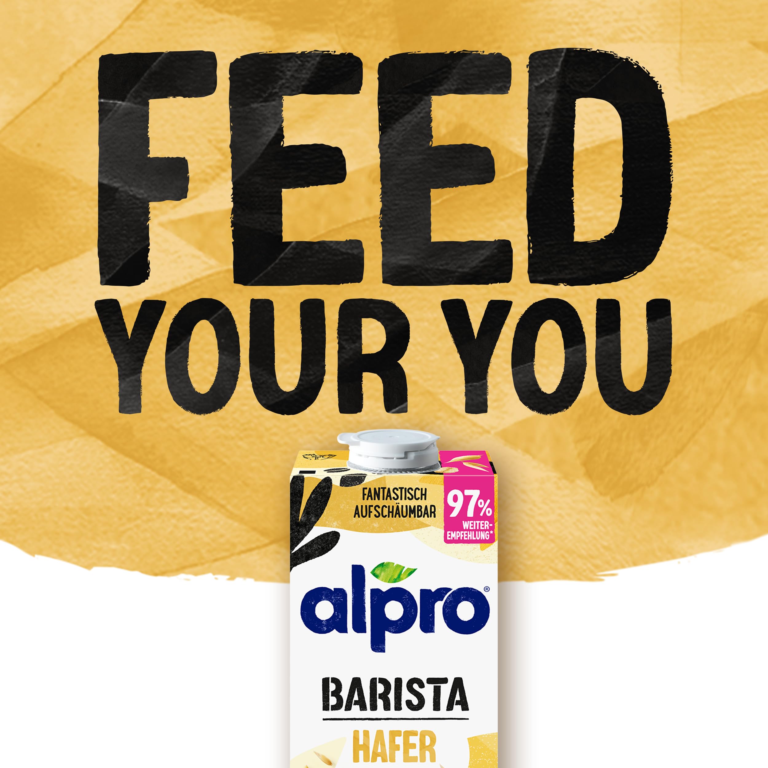 Alpro Barista Haferdrink – Zum Aufschäumen – Vegan und milchfrei – Von Natur aus laktosefrei – Reich an Ballaststoffen, Calcium und Vitaminen – 8 x 1 L – Haltbar 7