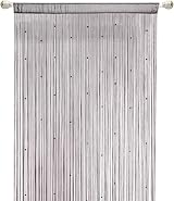 HSYLYM Beaded String Curtain Grey 90x200cm Spaghetti Dense Beads Door Curtain view 3