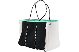QOGiR Neoprene Multipurpose Beach Bag Tote with Inner Zipper Pocket … …