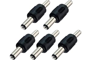 AAOTOKK 5.5mm x 2.1mm DC Power Adapter, DC Barrel Power 2.1mm X 5.5mm Male to Male Coupler Connector for CCTV Camera (5pack/Male)