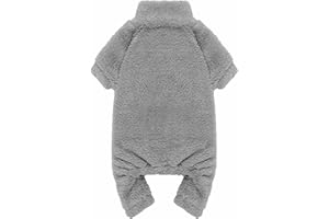 STPIATUE Fuzzy Dog Pajamas Turtleneck Dog Clothes Warm Soft Cozy Lightweight Dog Pjs Dog Sweaters for Small Dogs(Grey-XXS)