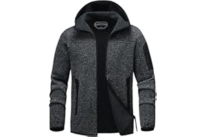 BANTREK Men's Fleece Lined Jacket Full Zip Lightweight Soft Warm Jacket with Zip Pockets Winter Outdoor Casual Coat