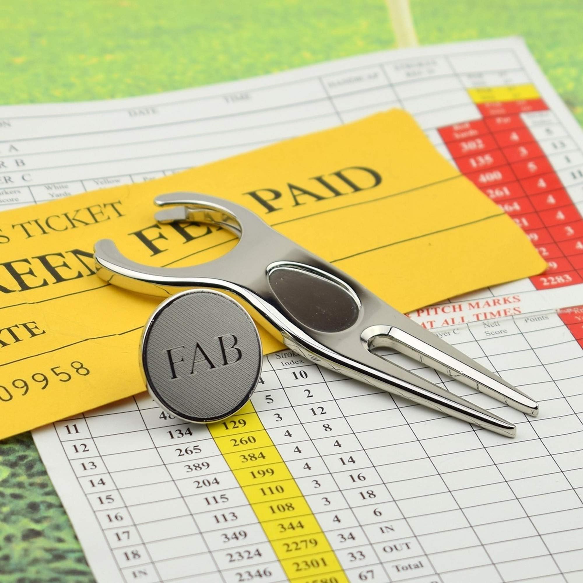 Personalised Polished Golf Pitch Mark Repairer and Ball Marker - Engravable Golf Gift